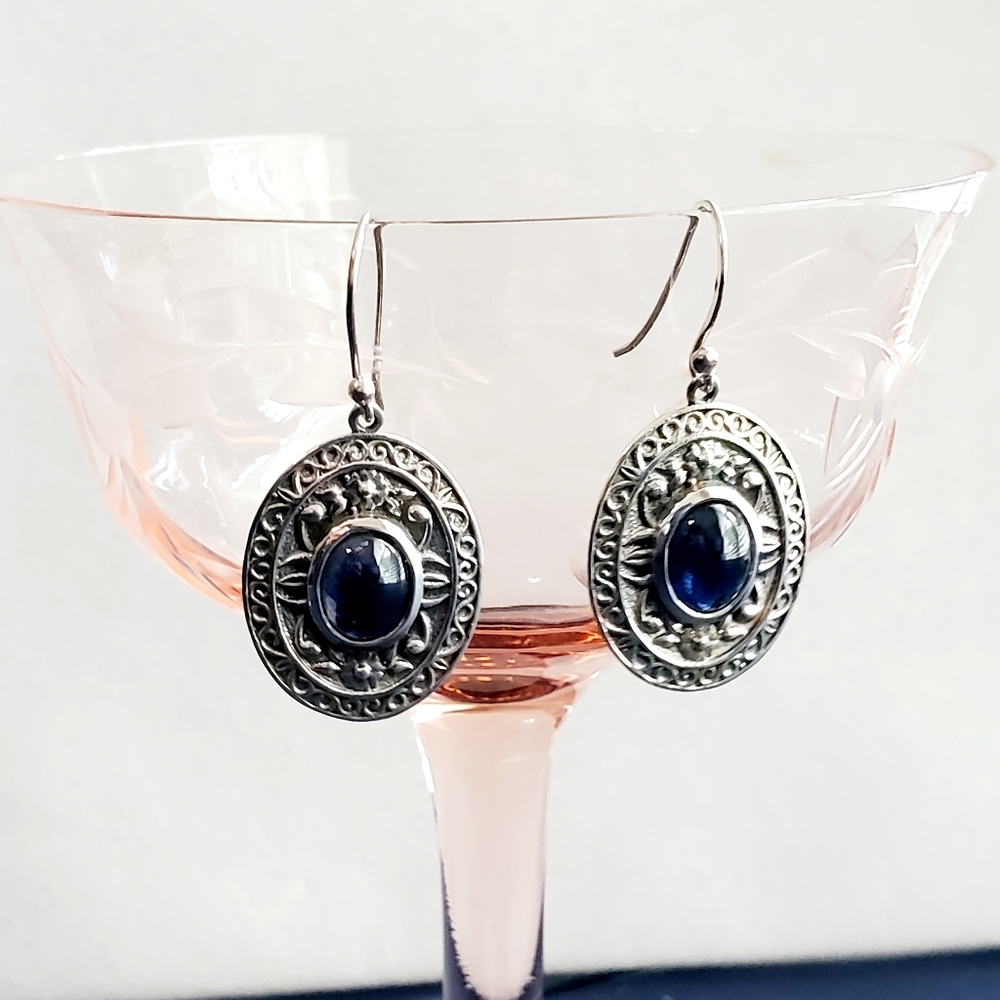 Sterling Sapphire Earrings - Picture 4 of 16